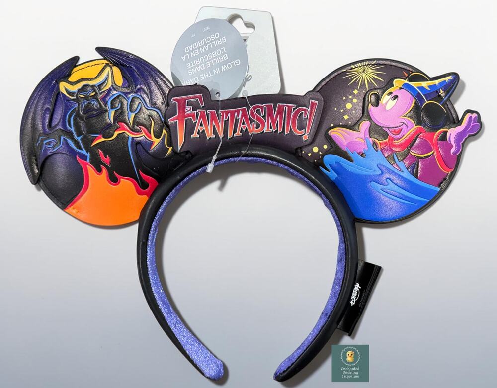 Disney Parks Fantasmic Sorcerer Mickey GITD Ears Headband NWT